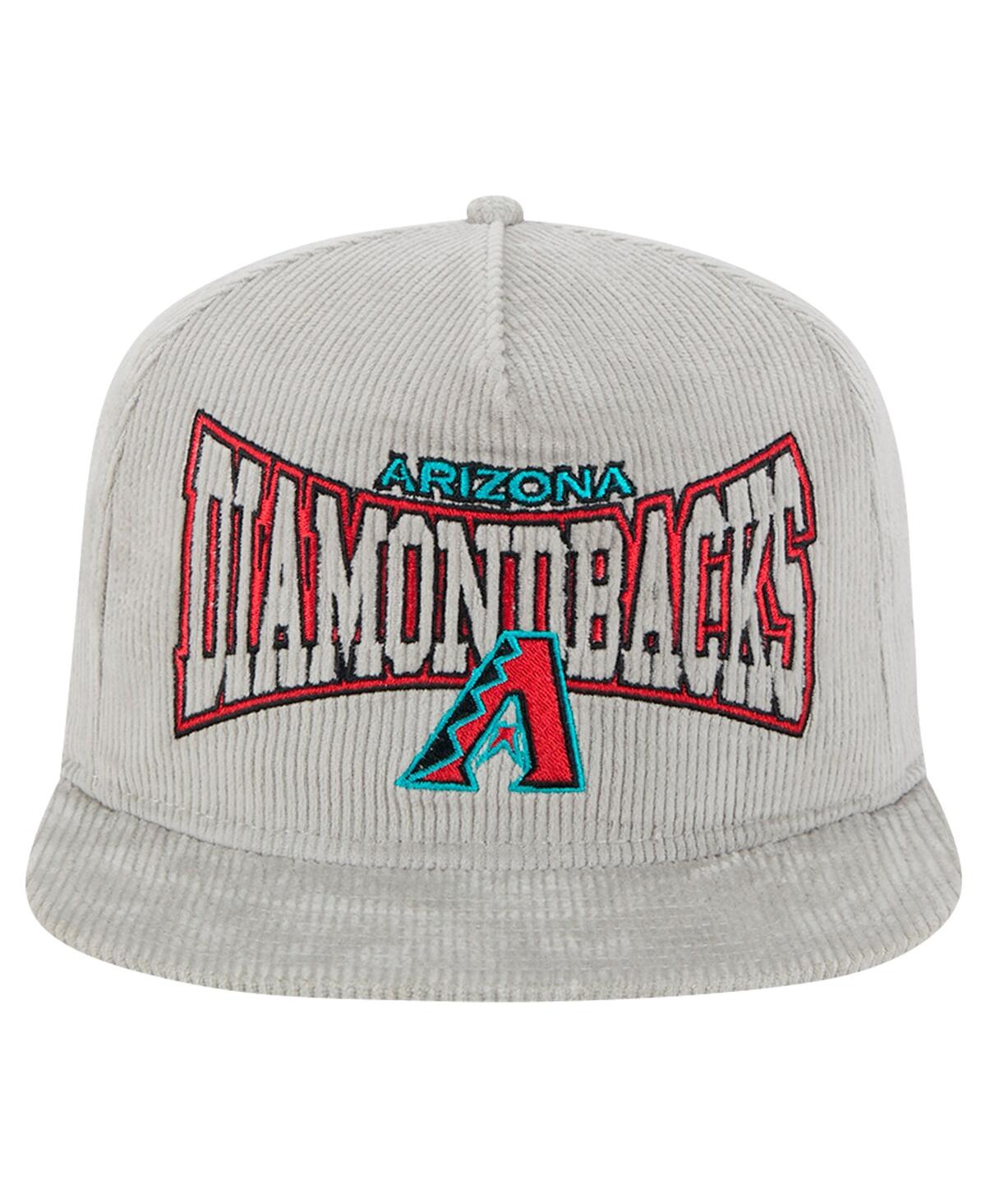 New Era Men's Gray Arizona Diamondbacks Corduroy Golfer Snapback Hat In Gray