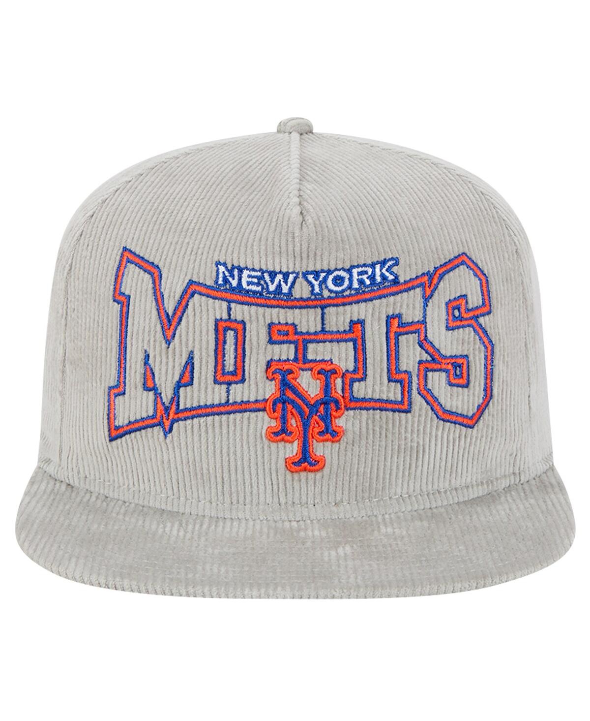 New Era Men's Gray New York Mets Corduroy Golfer Snapback Hat In Gray