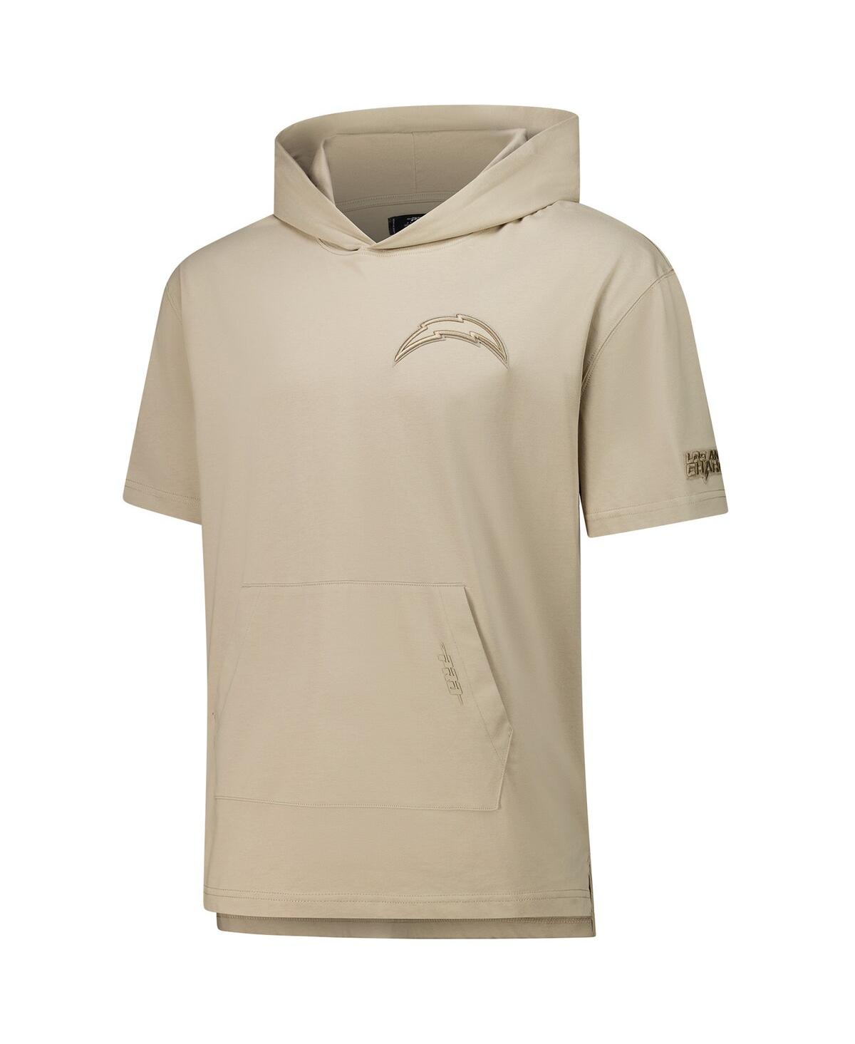 Pro Standard Men's Tan Los Angeles Chargers Neutrals Capsule Short Sleeve Pullover Hoodie In Tan