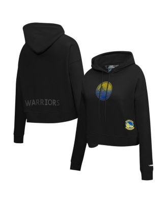 Pro Standard - Women's Black Golden State Warriors Jewels Cropped Pullover Hoodie