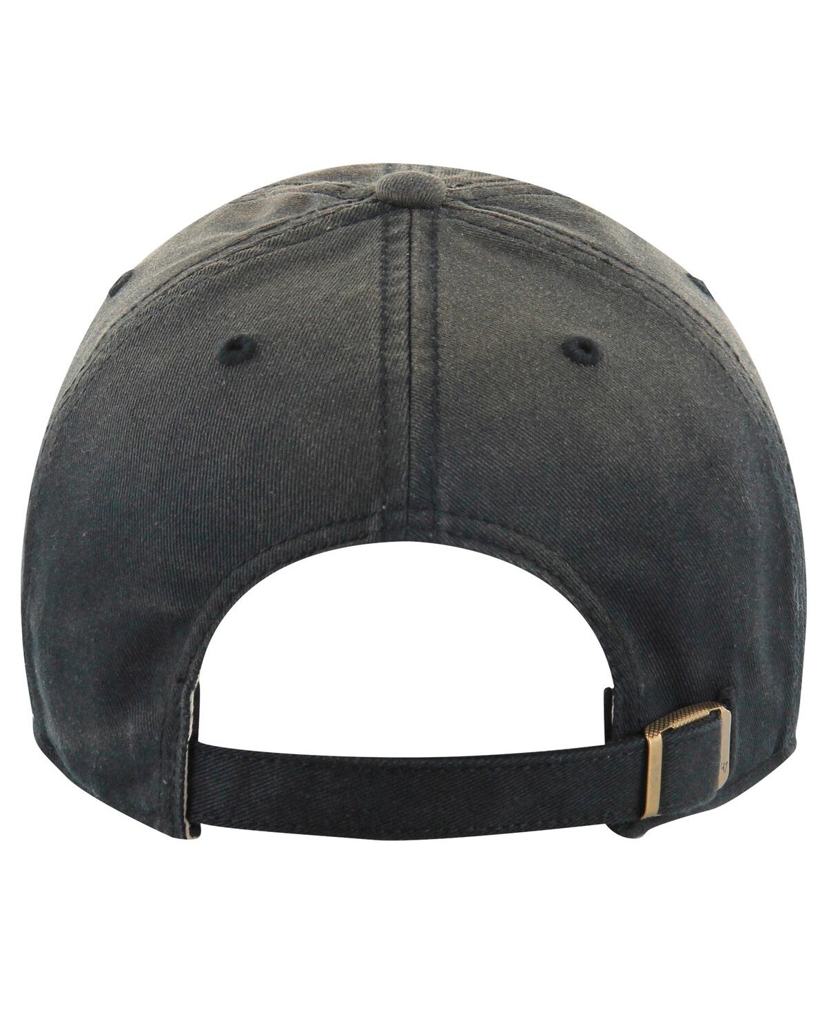 47 Brand Men's Black New Orleans Saints Dusted Relaxed Clean Up Adjustable Hat In Black
