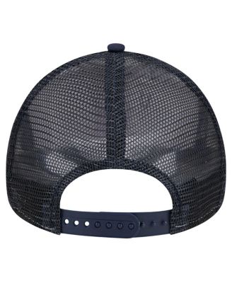 Men's White/Navy Boston Red Sox Checkered Flag A-Frame Trucker 9FORTY Adjustable Hat