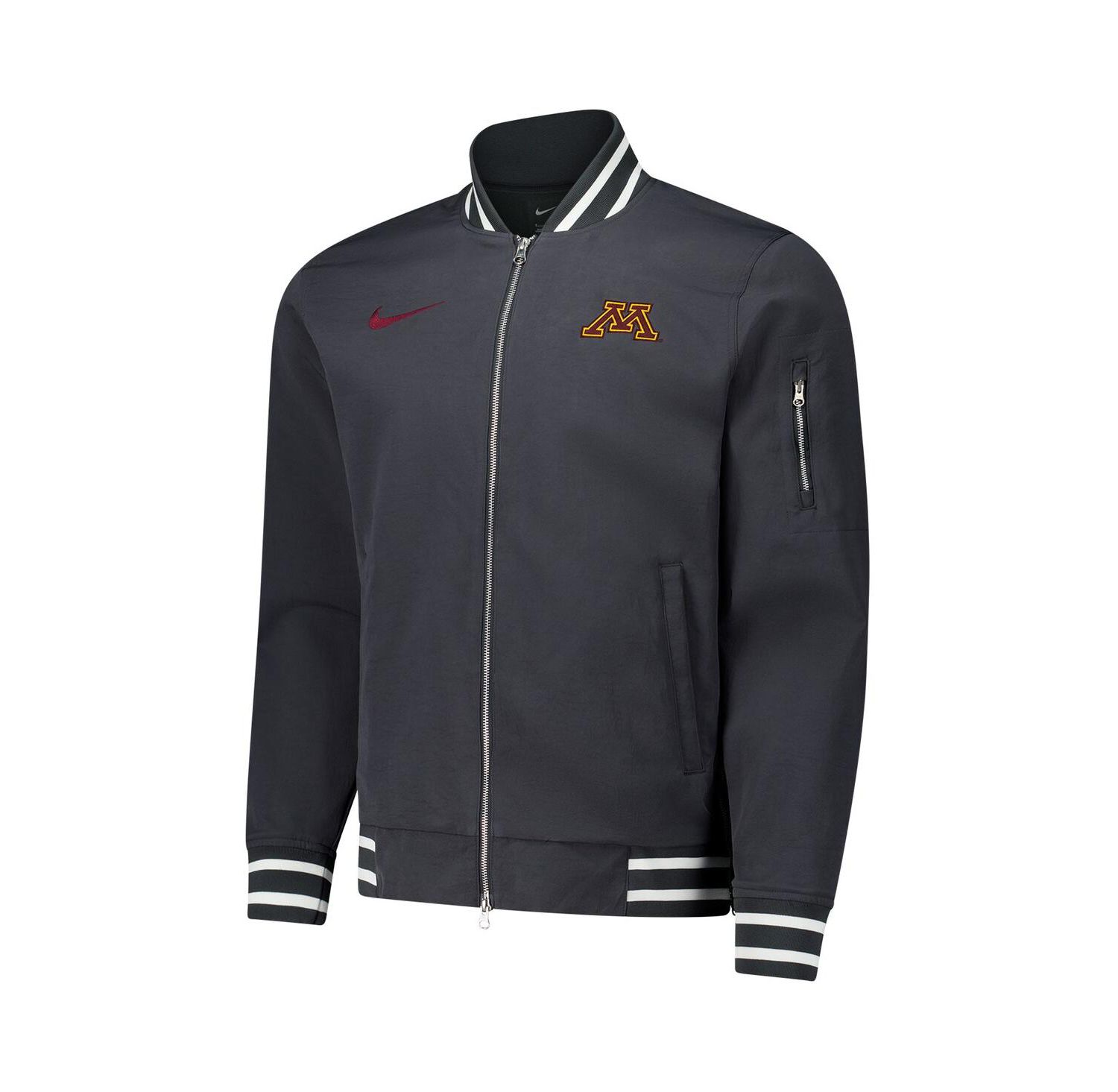 Men's Anthracite Minnesota Golden Gophers Full-Zip Bomber Jacket