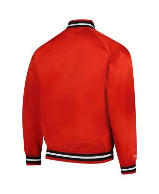 Men's Red Wisconsin Badgers Lightweight Satin Raglan Full-Snap Jacket