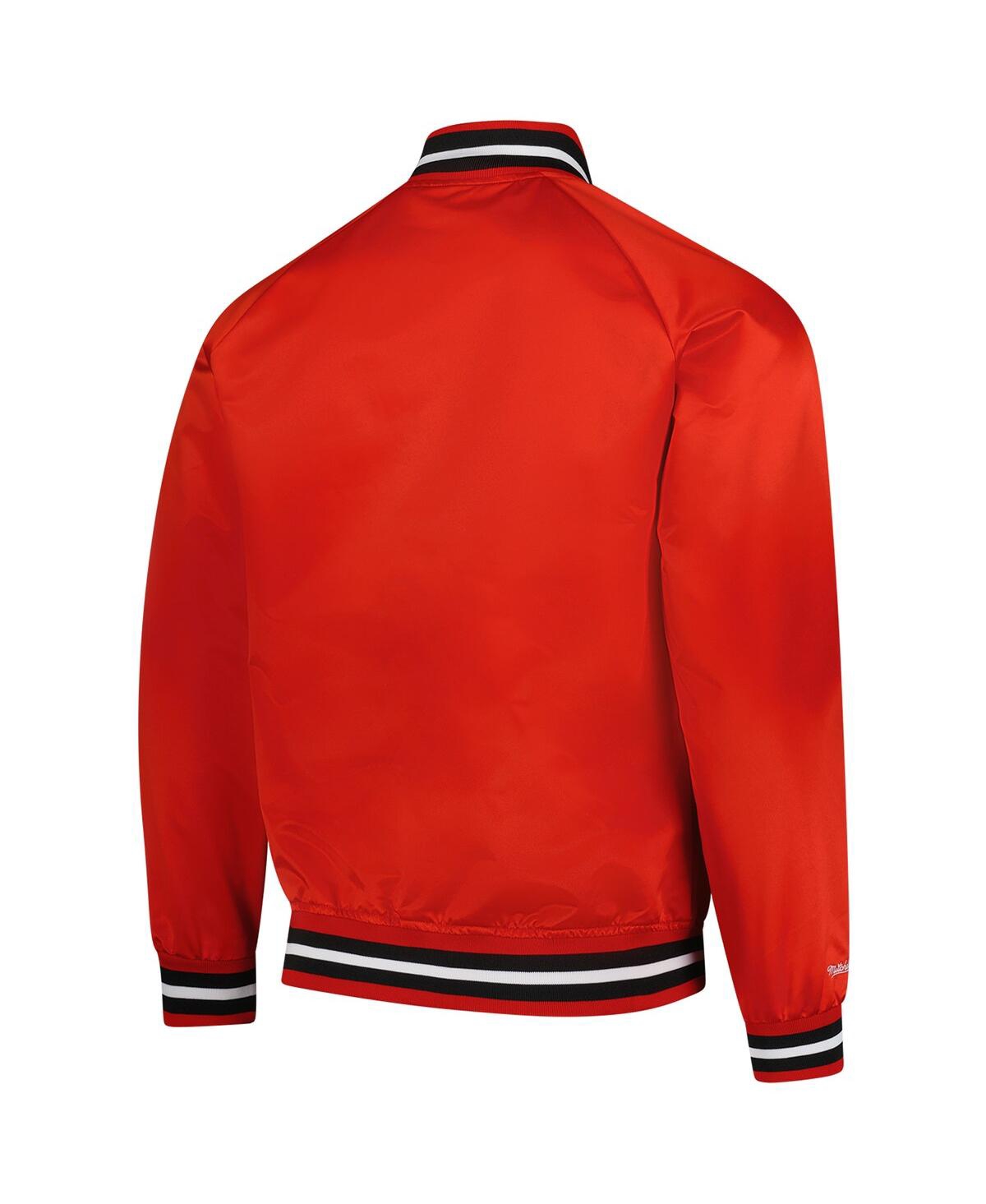 Mitchell & Ness Men's Red Wisconsin Badgers Lightweight Satin Raglan Full-snap Jacket In Red