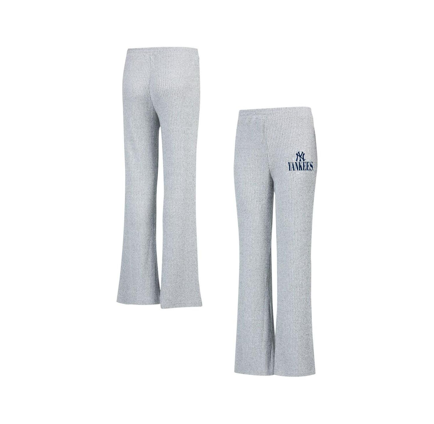 Women's Gray New York Yankees Juniper Rib Knit Flare Sleep Pants