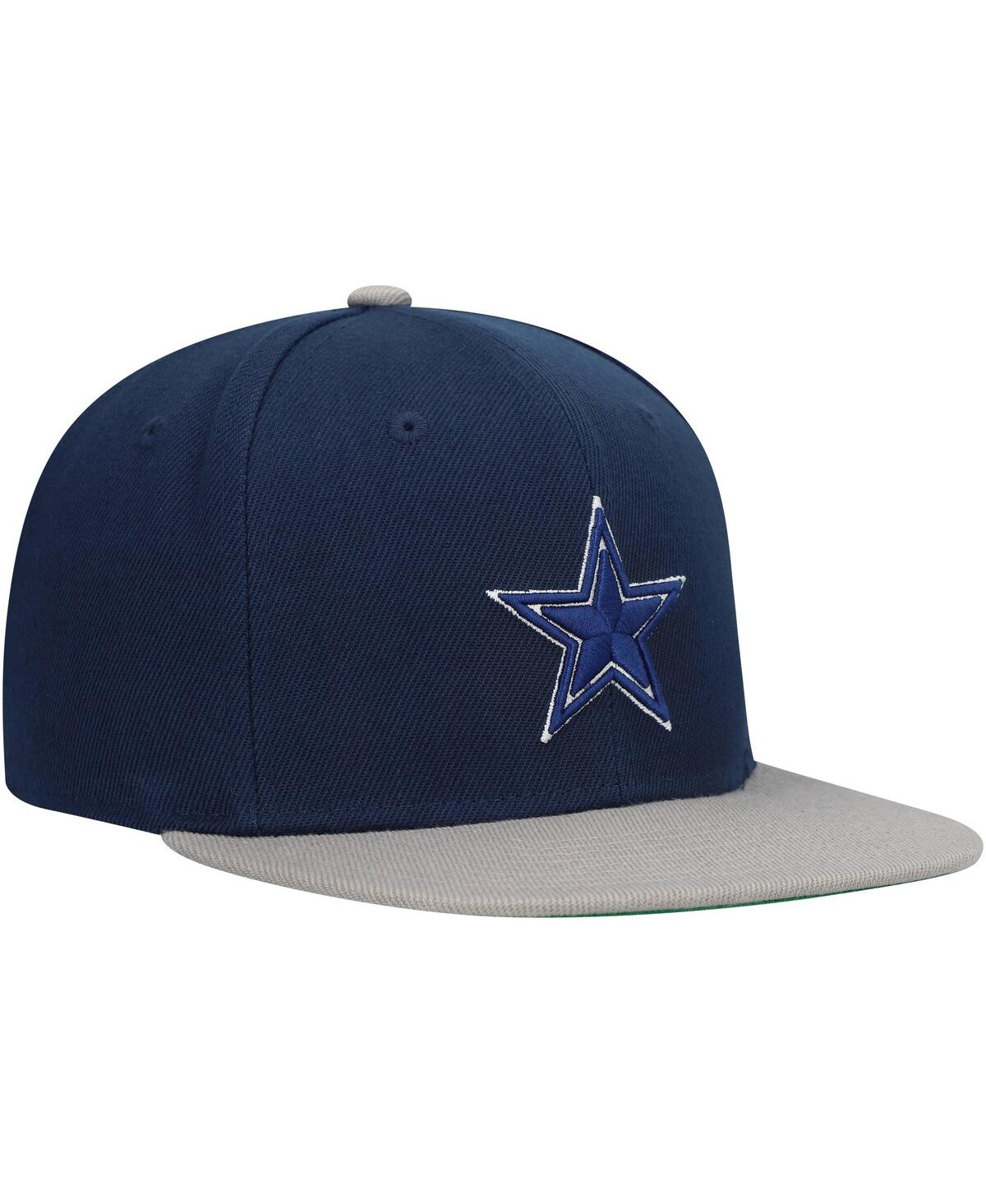 Mitchell & Ness Big Boys And Girls Navy/silver Dallas Cowboys Two-tone Snapback Hat In Navy,silver