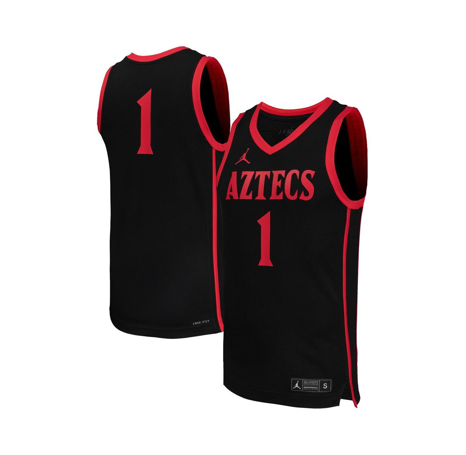 Men's 1 Black San Diego State Aztecs Replica Basketball Jersey