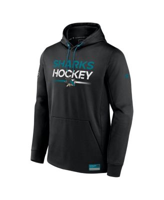 Men's Black San Jose Sharks Authentic Pro Fleece Pullover Hoodie