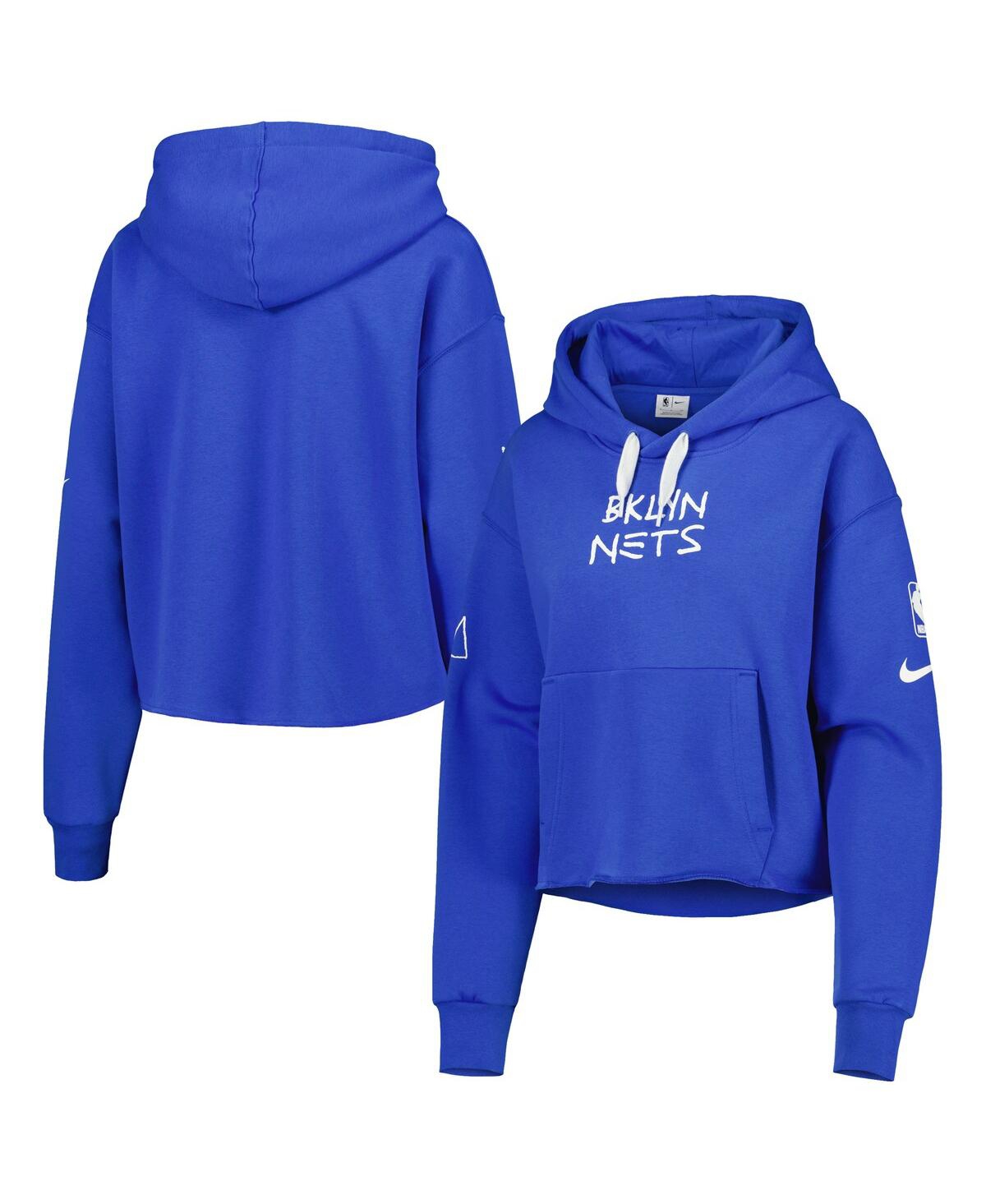 Nike Women's Royal Brooklyn Nets 2022/23 City Edition Courtside Pullover Hoodie In Royal