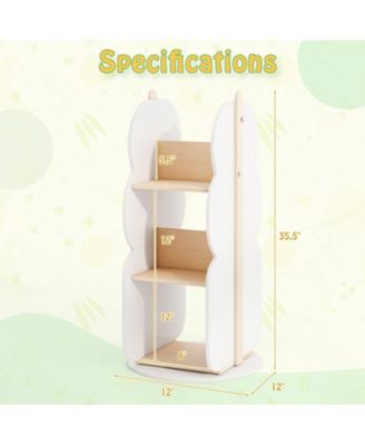 Rotating Bookshelf Toy Storage Organizer with 5 Shelves for Easy Access and Fun Organization