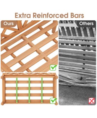 2-Person Outdoor Garden Bench with Comfy Armrests and Backrest Teak Wood