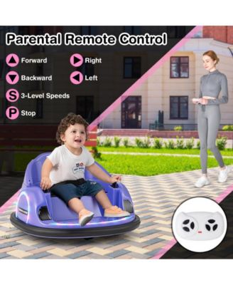 12V Ride-On Bumper Car for Toddlers with 360° Spin and Remote Control