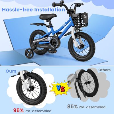 Kids Bike Children Bicycle with Training Wheels for 3-4 Years Old
