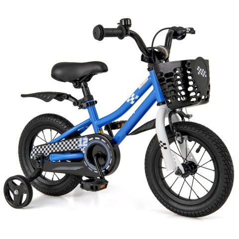Детская игрушка Slickblue 12 Inch Kids Bike with Training Wheels for Toddlers and Children, цвет: Тёмно-синий