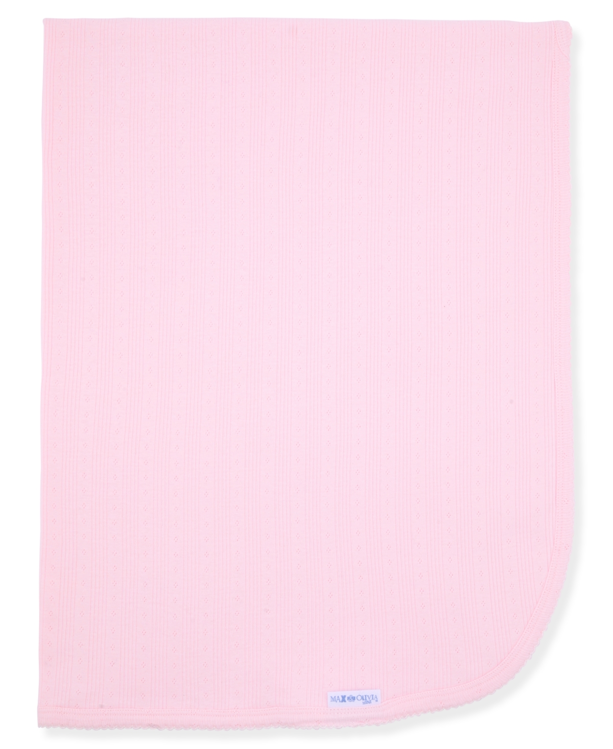 Max & Olivia Newborn Girls Pointelle Reversible Swaddle Blanket In Pink