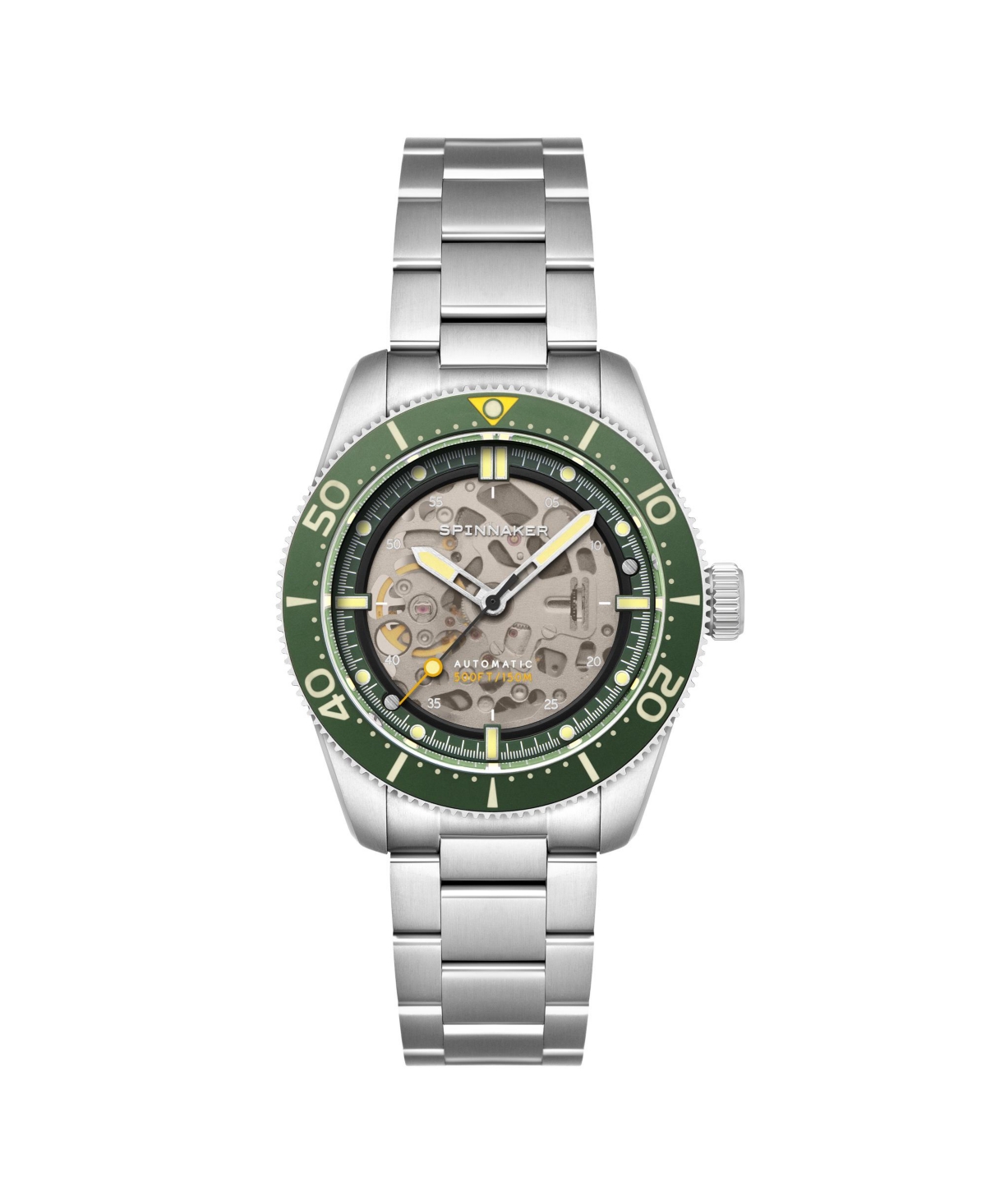 Men's Croft 42 Skeleton Automatic Solid Stainless Steel Bracelet Watch, 42mm - Black