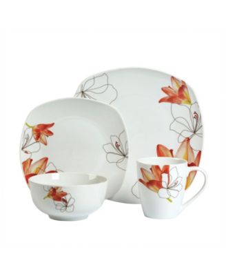 Lily 16 Pc. Dinnerware Set, Service for 4