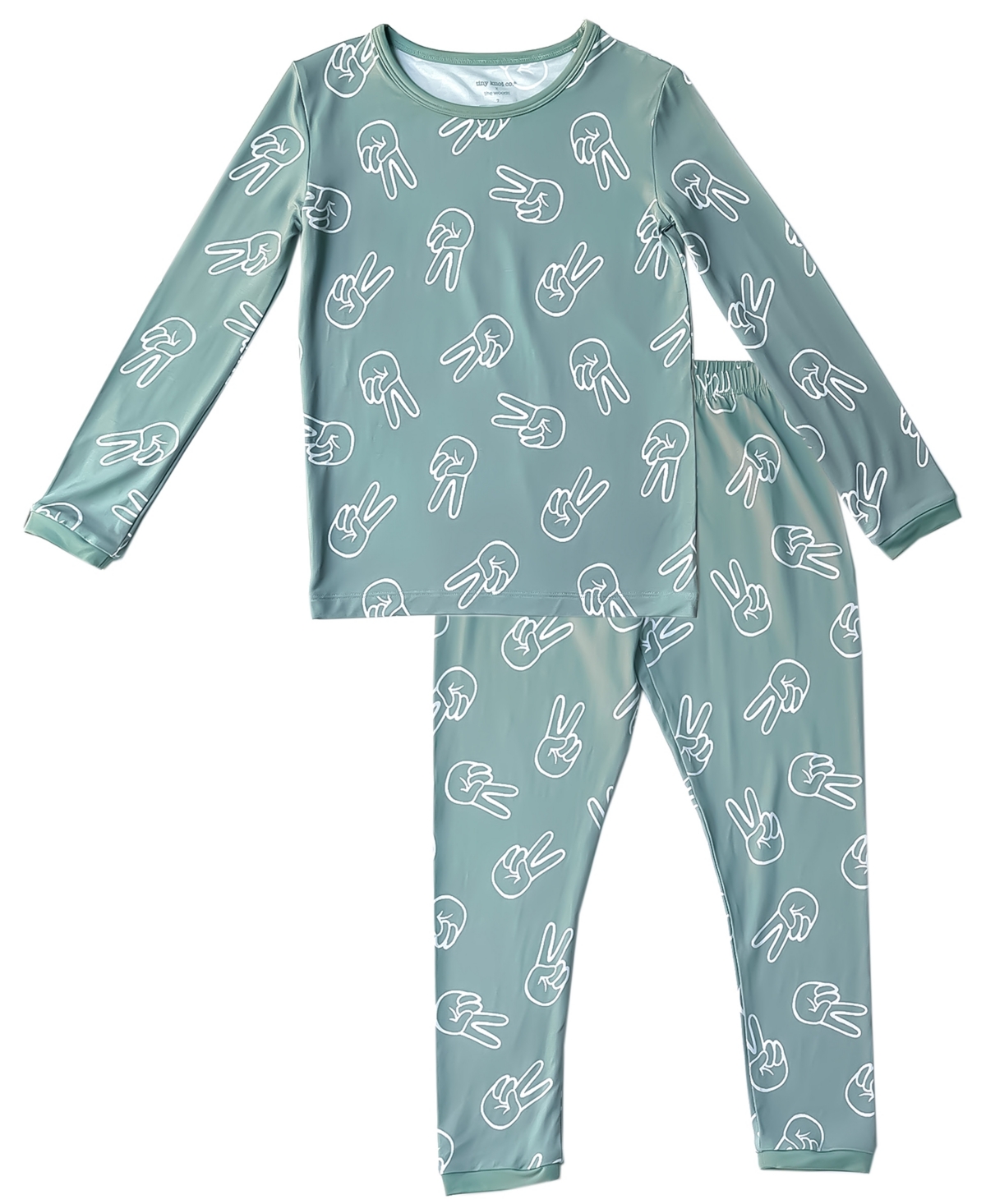 Tiny Knot Co. Baby Boys And Girls 2-piece Long Sleeve Pajama Set In Peace Out Reagan