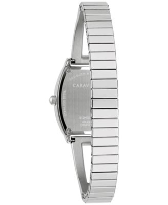 Women's Crystal Accent Stainless Steel Expansion Bracelet Watch 22mm