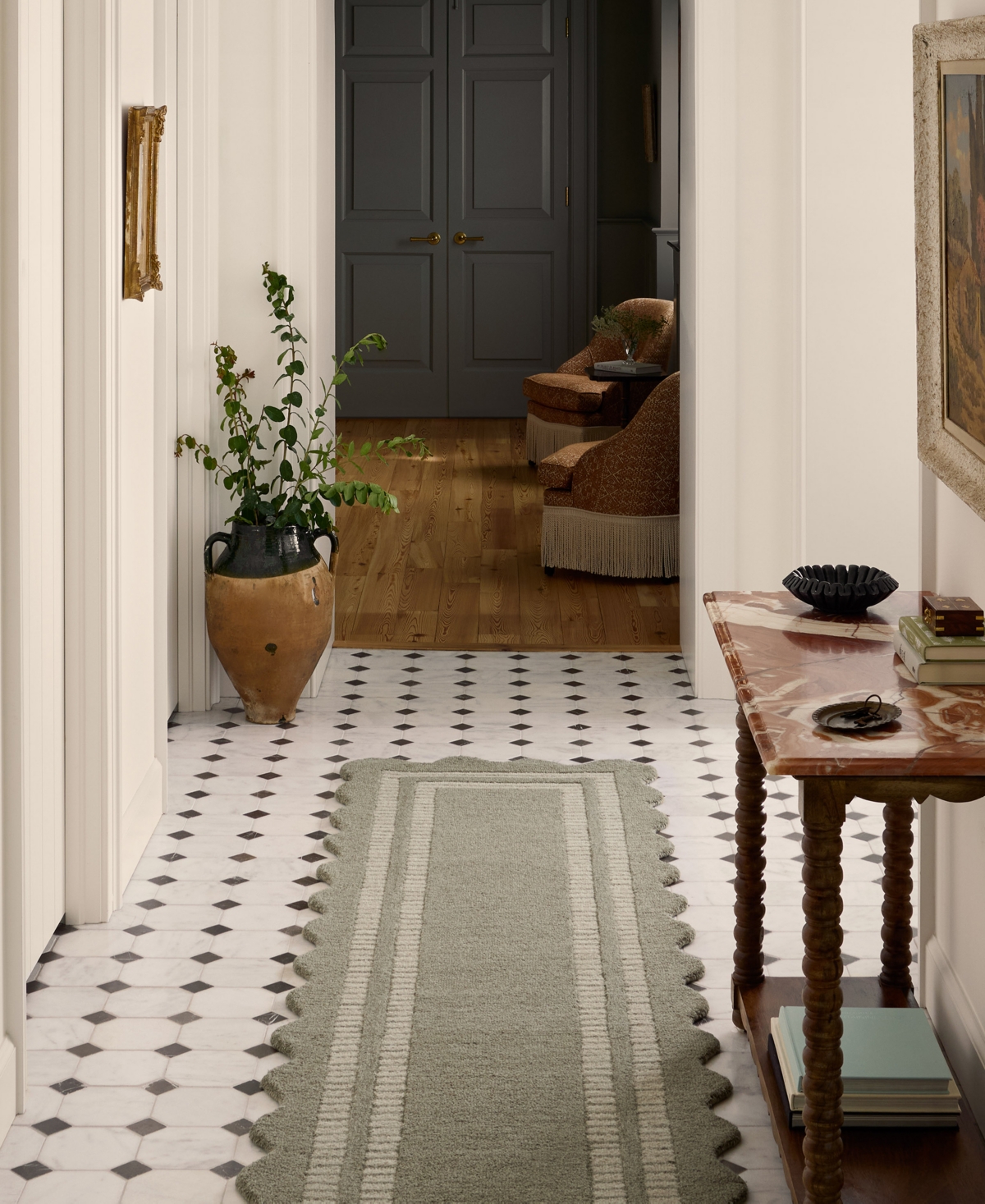 Chris Loves Julia Scottie Sco-01 2'x5' Runner Area Rug In Green