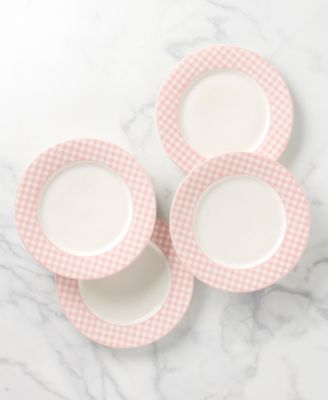 Gingham Dinner Plates, Set of 4