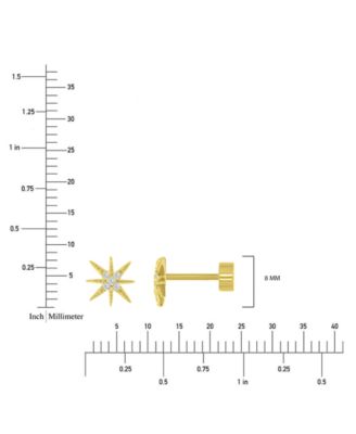Cubic Zirconia Starburst Stud Earrings in 14k Gold-Plated Sterling Silver