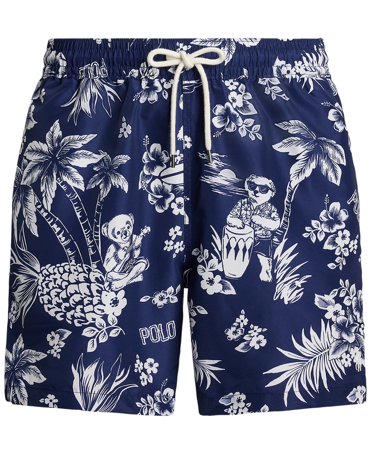 Polo Ralph Lauren 5.75-inch Traveler Polo Bear Swim Trunk In Blue,white