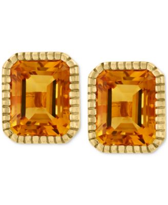 EFFY&reg; Citrine Stud Earrings (5-5/8 ct. tw.) in 14k Gold-Plated Silver