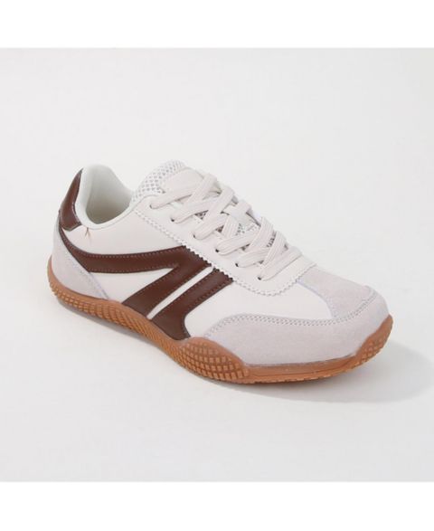 Женские кроссовки BERNESS Larson Retro Lace-up, цвет: Бежевый / Коричневый