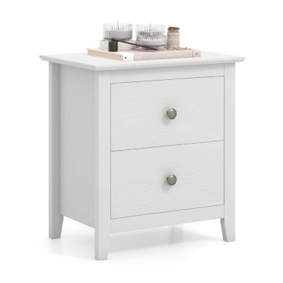 Modern Nightstand with 2 Drawers Compact Design for Small Bedrooms
