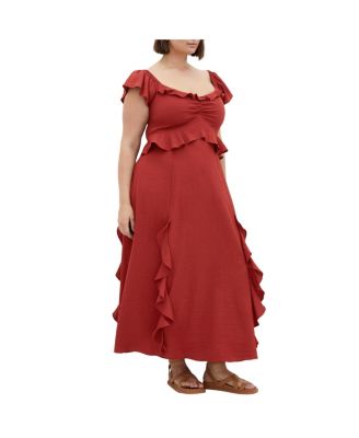 Plus Size Fee Frill Maxi Dress