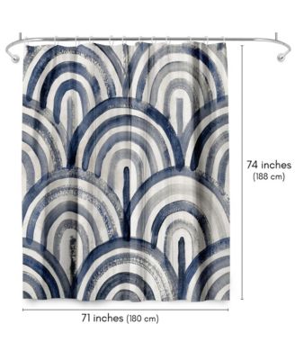 Abstract Water-Resistant Polyester Shower Curtain, 71" x 74"