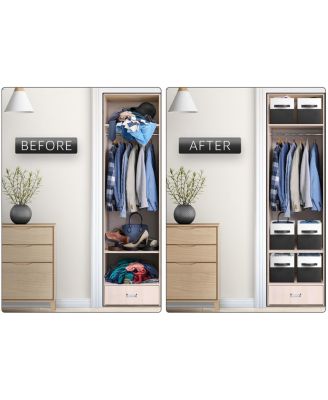 6 Pack 11" Two Tone Foldable Storage Cubes with Handles - Perfect for clothes, toys, books, linens, and more