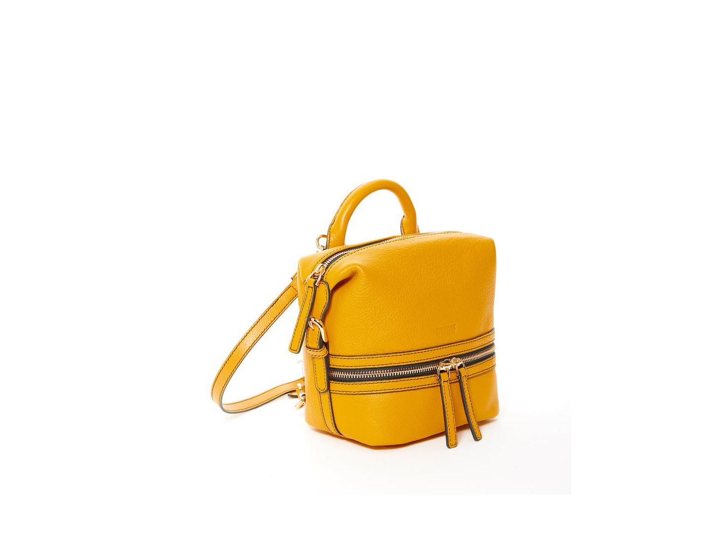 Рюкзак SUSU Yellow Leather Purse Convertible Medium Crossbody Bag for Women with Front and Back Pockets, цвет: Жёлтый — фото 2