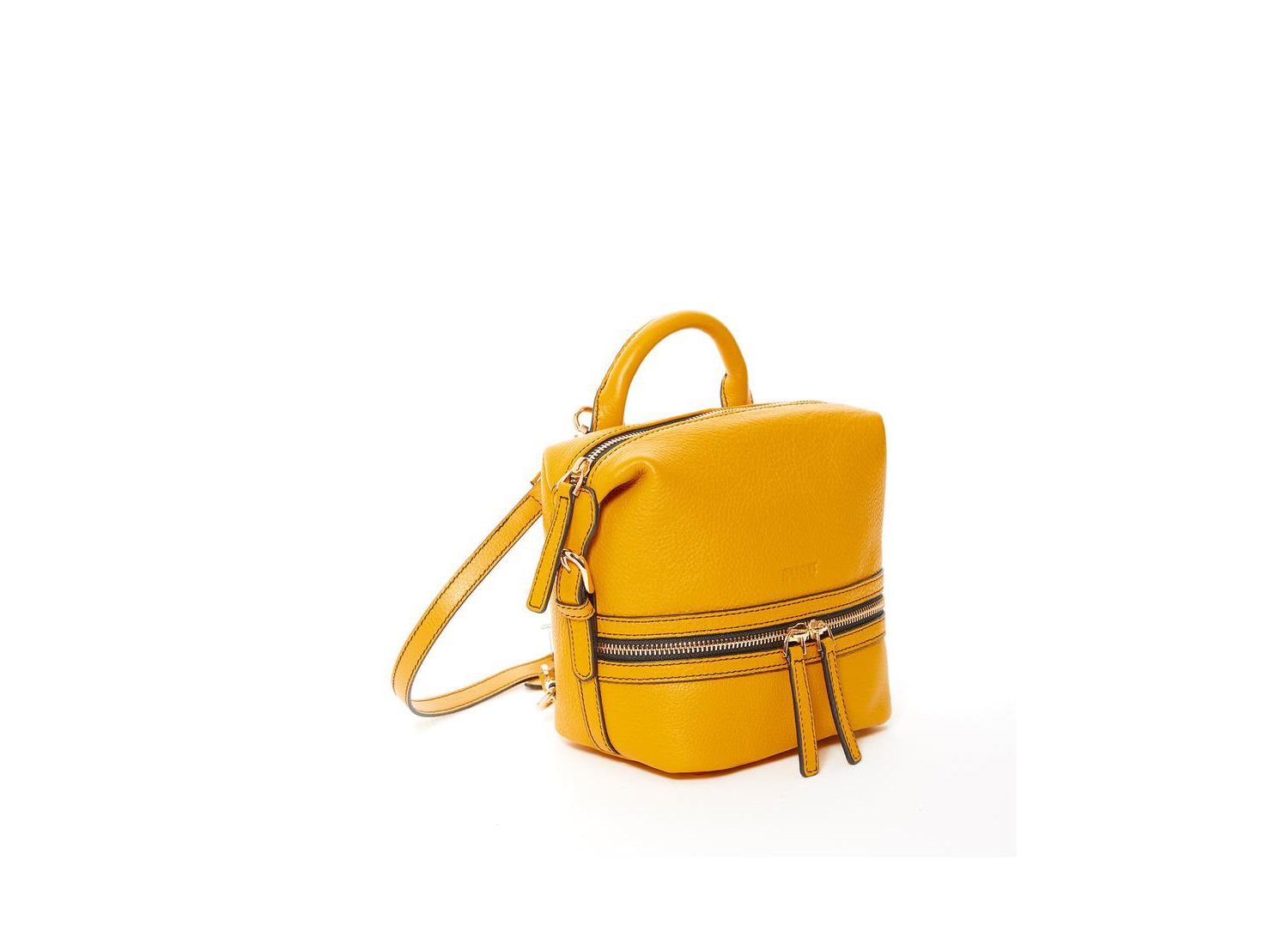 Yellow Leather Backpack Purse Convertible Medium Crossbody Bag for Women with Front and Back Pockets