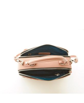 Woven Leather Crossbody Bag Pink Purse Women's Handbag with Top Handle and Adjustable Strap