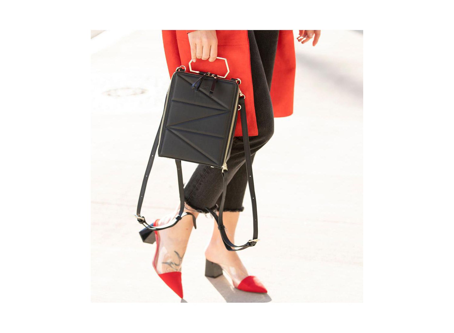 Black Leather Backpack Purse for Women Convertible Crossbody Bag, Classic Top Handle Handbag Stylish Quite Luxury Everyday Bag