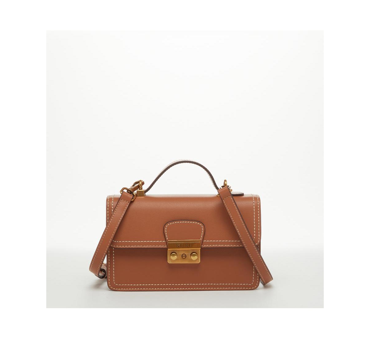 Little Brown Bag Leather Small Crossbody Purse Cute Women's Handbag