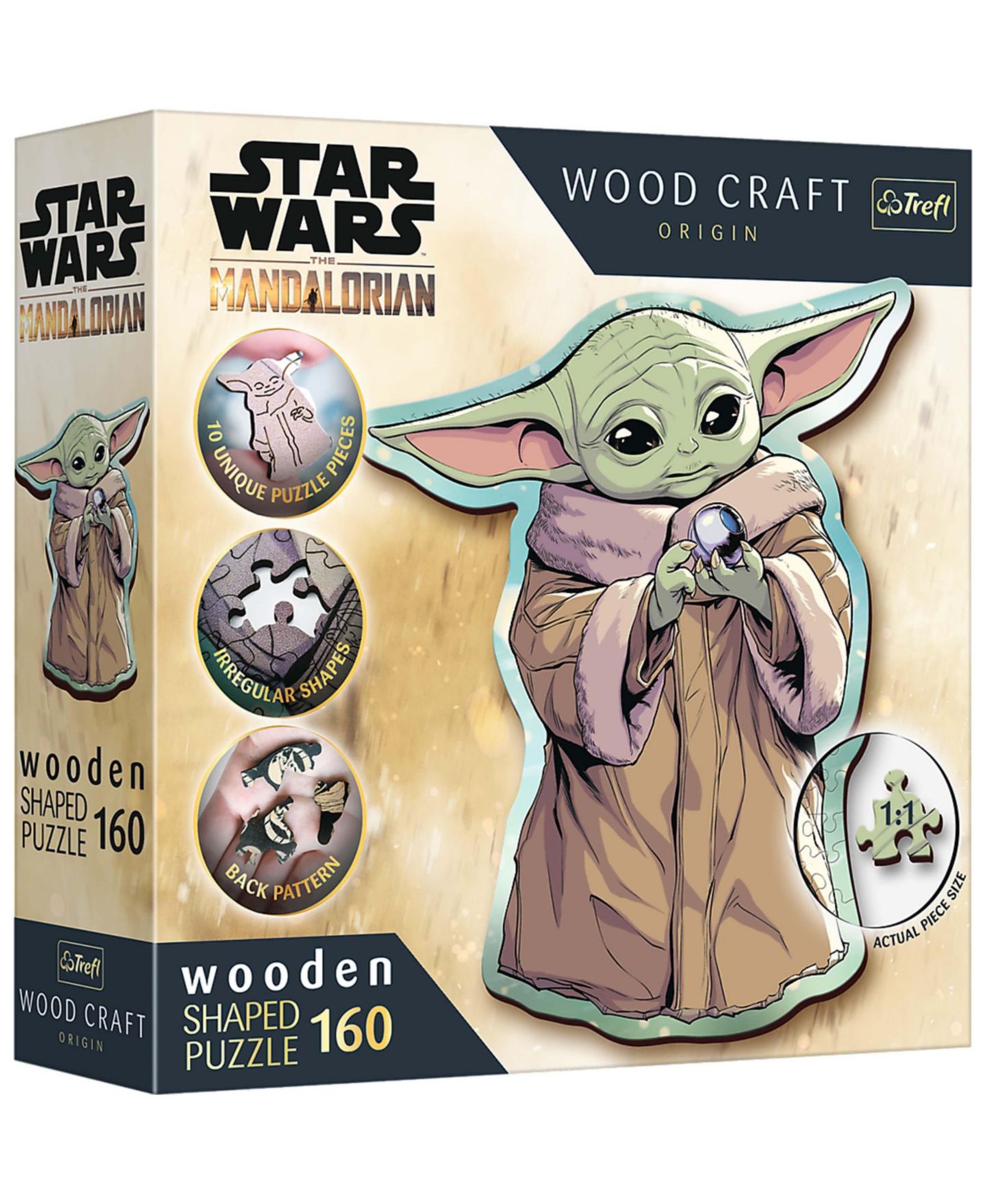 Детский пазл Trefl Star Wars Grogu 160-Piece Wooden Puzzle, Ages 12+ — фото 1