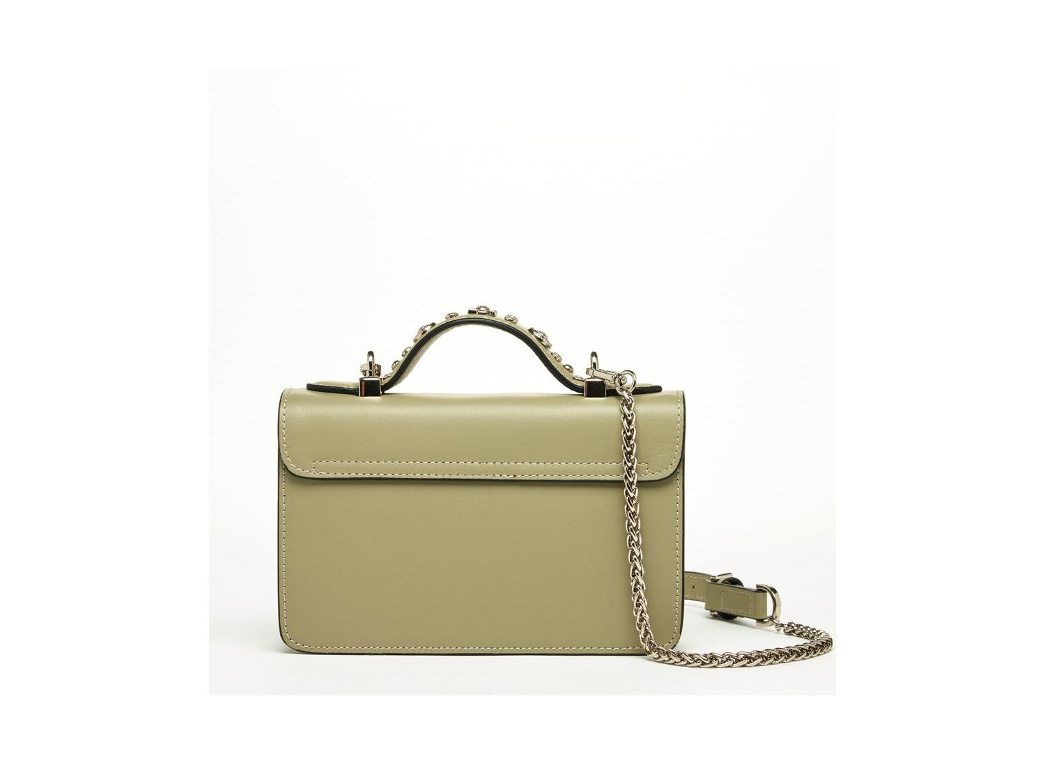 Women s Leather Crossbody Bag Designer Shoulder Purse with Top Handle Statement Handbag with Embellished for Date Night Bag