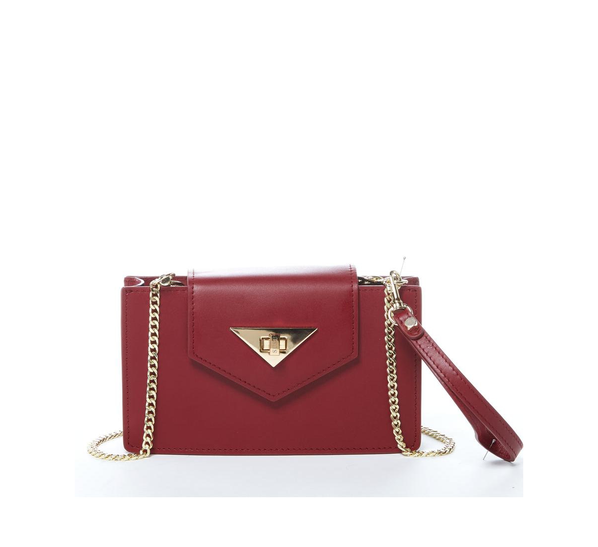 Mini Crossbody Bag Small Leather Burgundy Purse Wristlet Women's Handbag - Burgundy