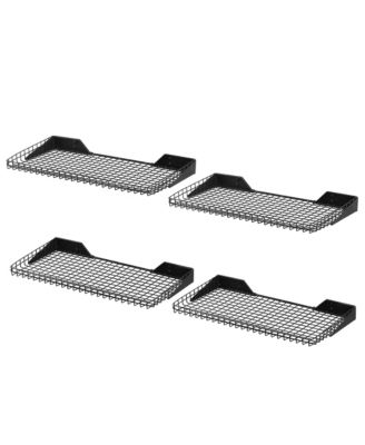 24"x12" Garage Wall Shelves, 4 Pack, Black