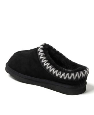 Dearfoams Men's Fireside by Grafton Genuine Shearling Clog Slipper with Taping