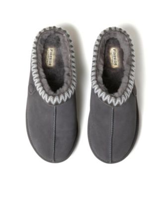 Dearfoams Dearfoams Men's Fireside by Grafton Genuine Shearling Clog Slipper with Embroidery