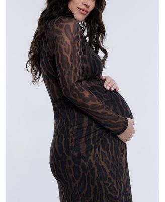 Maternity Long Sleeve Bodycon Mesh Top - Motherhood