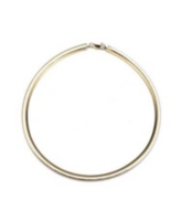 Sterling Silver 14K Gold Plated Omega Necklace - Gold