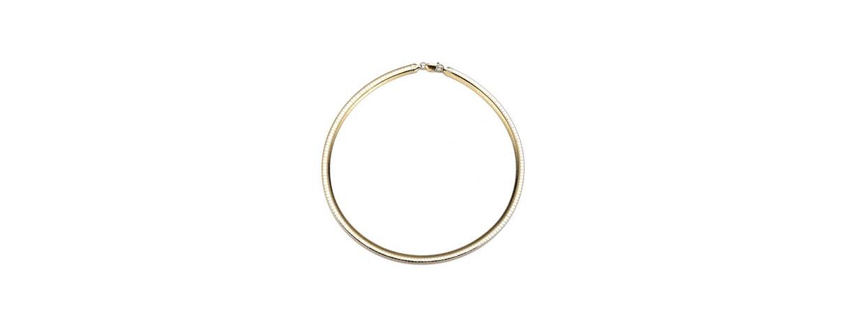 Sterling Silver 14K Gold Plated Omega Necklace - Gold
