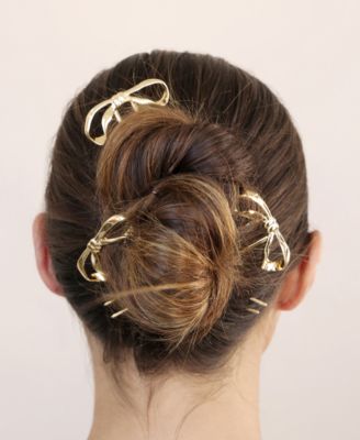 Bow Gold Tone Hair Pin