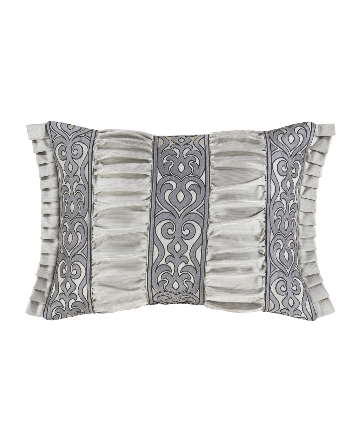 J Queen New York Bolero Boudoir Decorative Pillow, 15" X 20" In Pewter